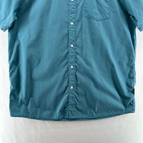 Volcom Shirt Mens Sz XL Classic Fit Button Down Short Sleeve Cotton Blend Blue - Picture 4 of 12